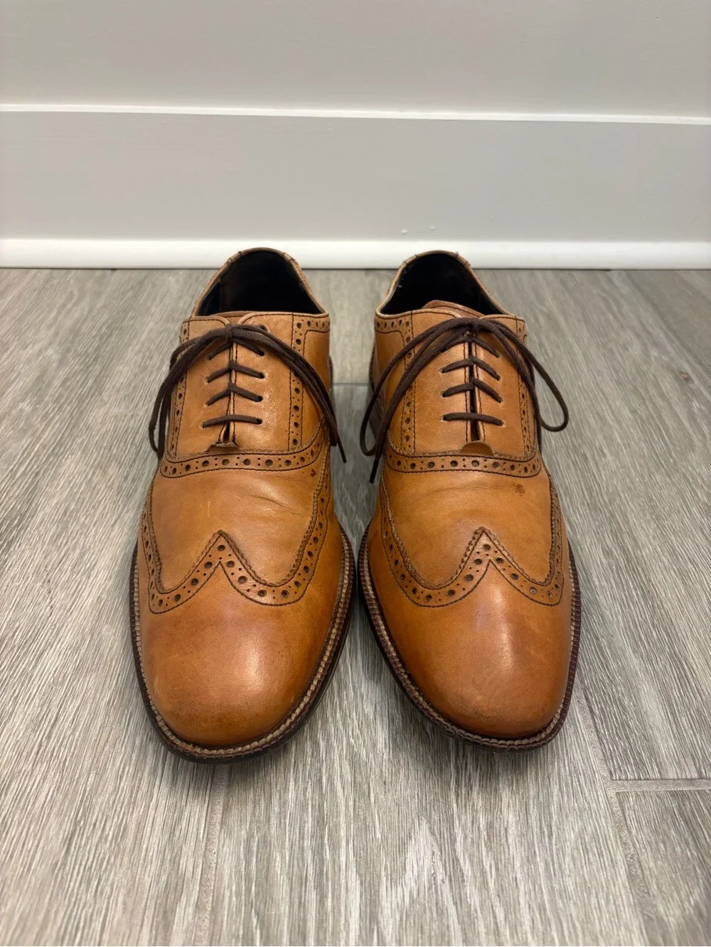 Cole Haan Tan Leather Wingtip Oxfords